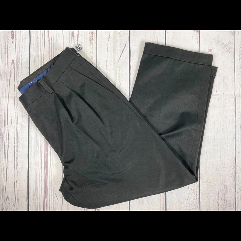 NWT RALPH Ralph Lauren Black Pleated Cuffed Dress Chino Pants - 38 x 29